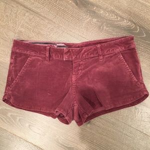 Volcom maroon corduroy shorts size 3
